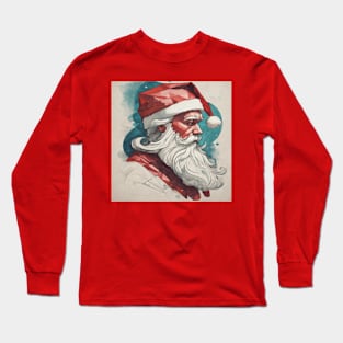 SANTA CLAUS illusrator design art Long Sleeve T-Shirt